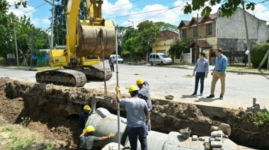 Nardini visitó la gran obra hidráulica que se está realizando en la ciudad de Tierras Altas