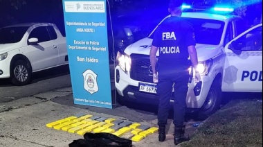 Descartan un bolso con 35 kilos de cocaína en San Isidro y detienen a un prófugo