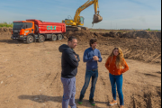Juan Andreotti recorrió el avance de la obra del Parque Industrial de San Fernando