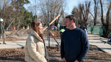 Soledad Peralta recorrió las obras del Paseo Villa Rosa: “Este lugar va a transformar por completo la localidad”