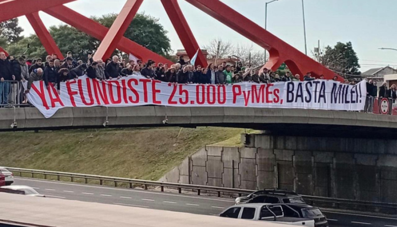 Milei y una nueva protesta de PyMEs, gremios y trabajadores en la calle