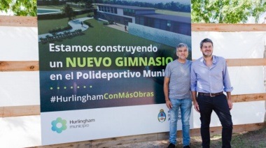 Hurlingham: Zabaleta y Lammens pusieron en marcha la obra del nuevo gimnasio cubierto en el Polideportivo Municipal