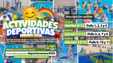 Comienza la inscripción a las actividades deportivas de verano 2026 en San Fernando